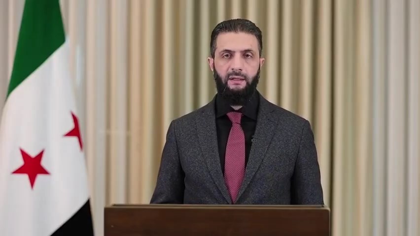 Suriye Cumhurbaşkanı Ahmed Şara’dan 'ulusal birlik' çağrısı. (DHA)