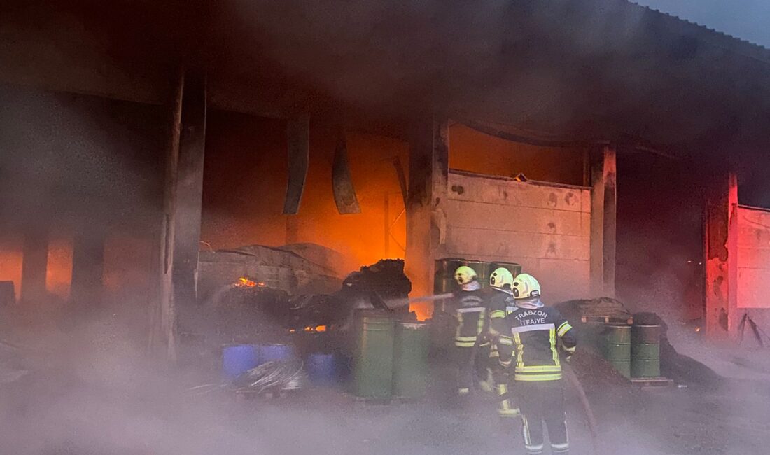 Trabzon Arsin Organize Sanayi Bölgesi’nde fındık fabrikasında çıkan yangın kısa