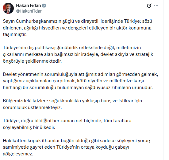 Hakan Fidan’dan Net Mesaj Türkiye Dünya'da Etkin Güç (Kelam Haber)